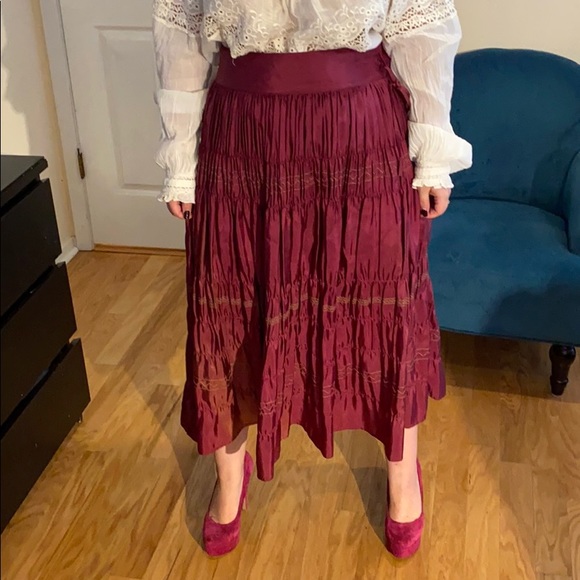 Ideology Budapest boho 100% silk skirt size 10 - Picture 2 of 12